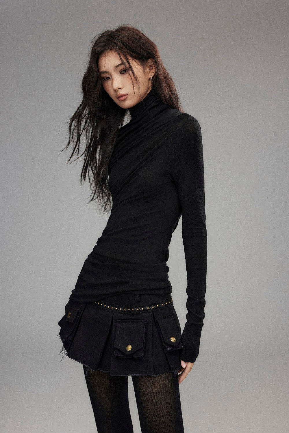 Cargo Studded Mini Skirt