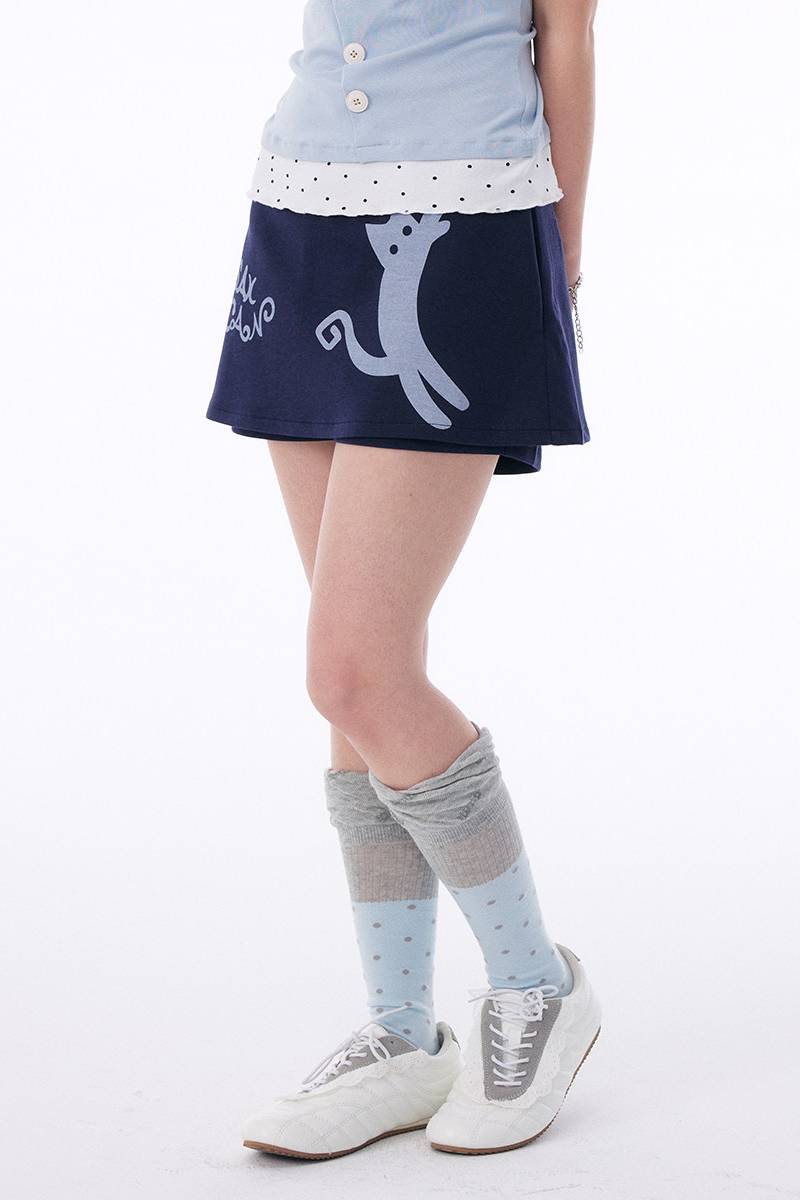 Layered Graphic Mini Skirt