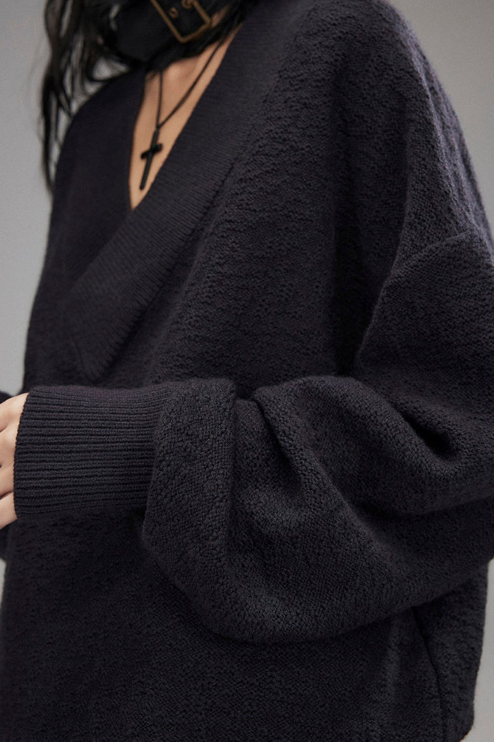 Knit V-Neck Lounge Sweater
