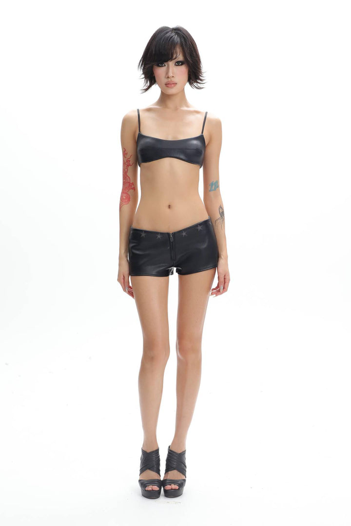 Faux Leather Bralette