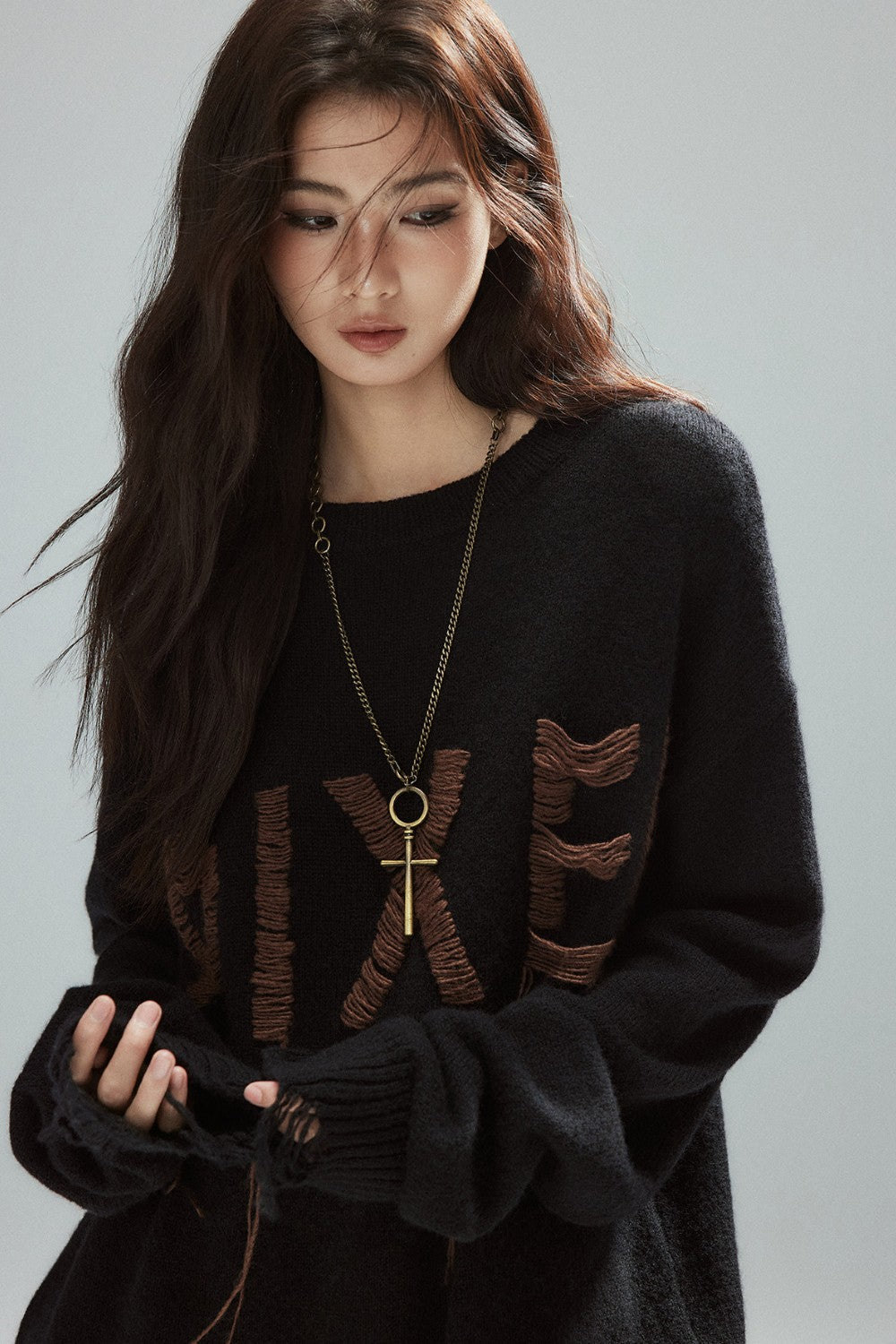 Pixel Letter Knit Sweater