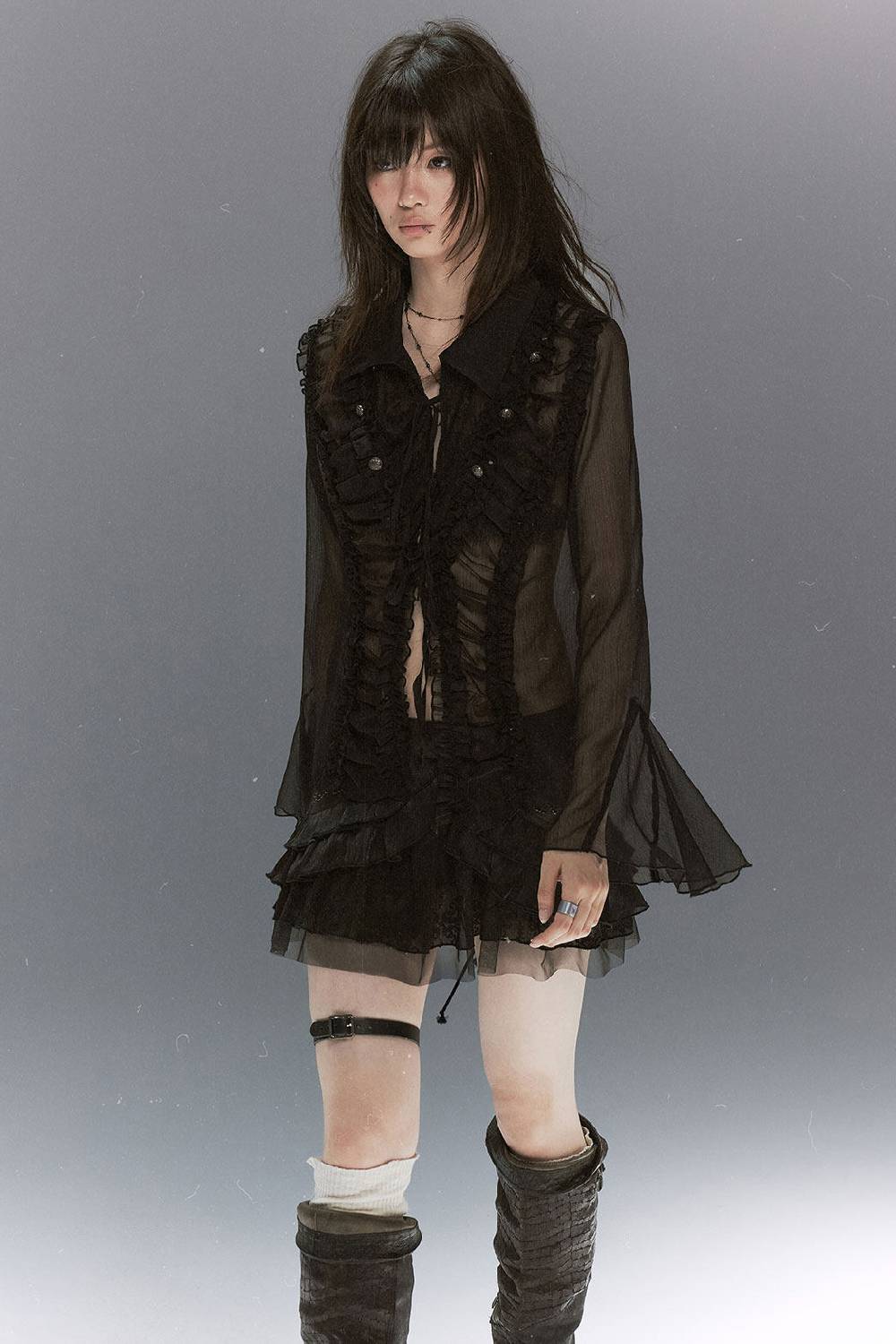Victorian Lace Chiffon Blouse