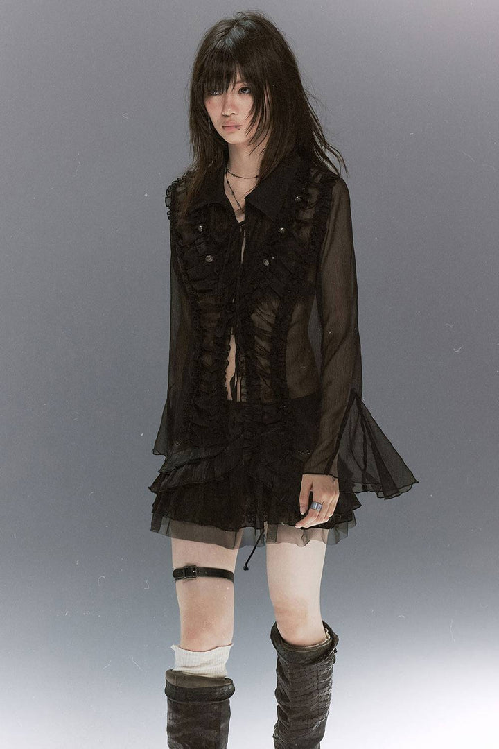 Victorian Lace Chiffon Blouse