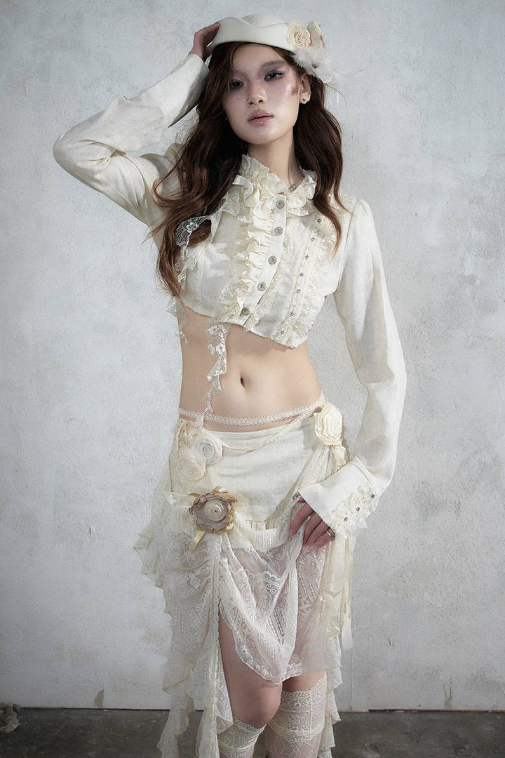 Ivory Ruffle Blouse