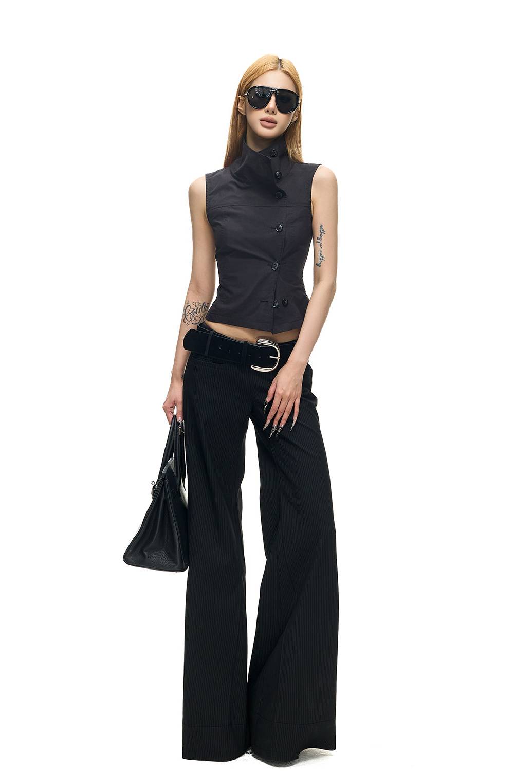Sculpted High Neck Vest
