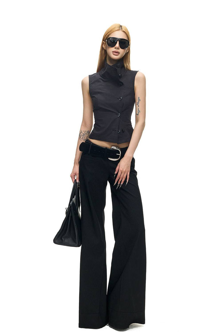 Sculpted High Neck Vest