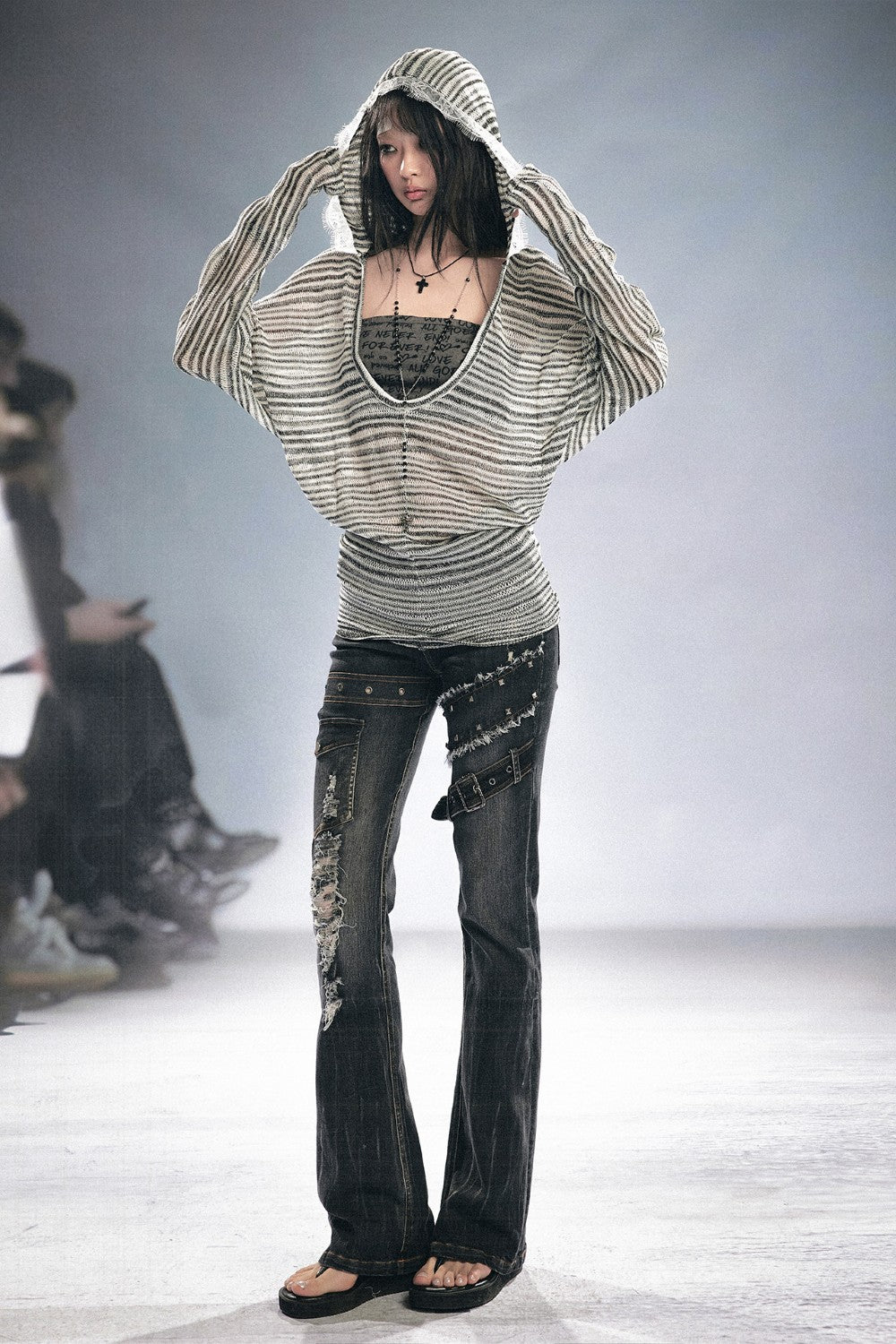 Chloe Striped Layered Hoodie