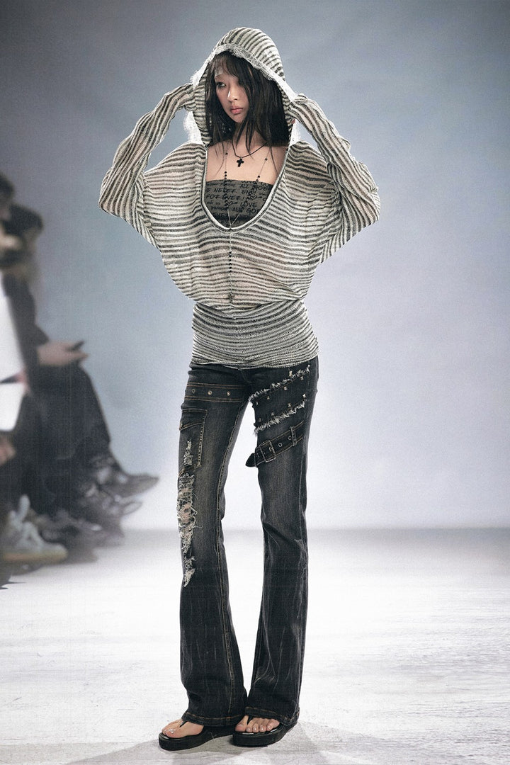 Chloe Striped Layered Hoodie