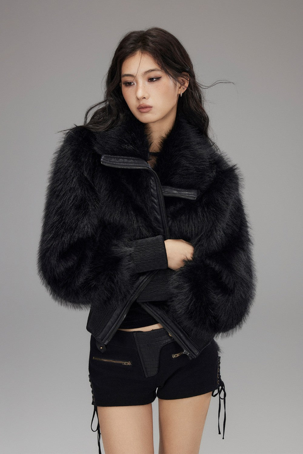 Camila Black Fur Coat