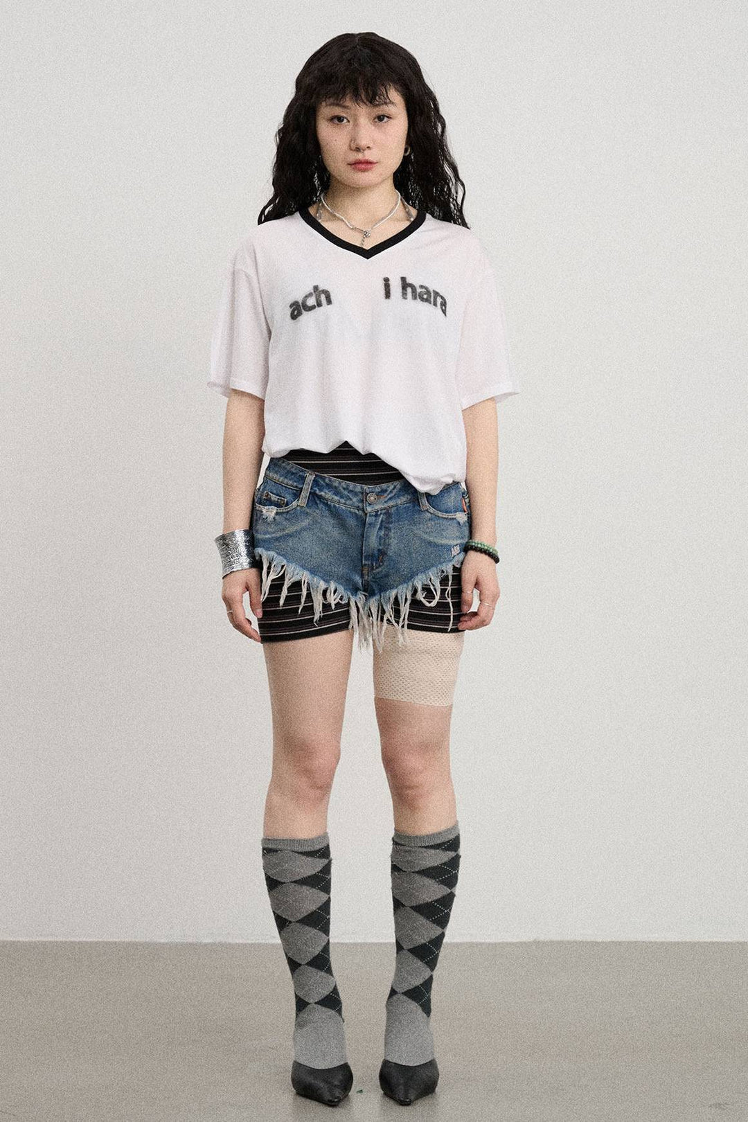 Faded Text V Tee