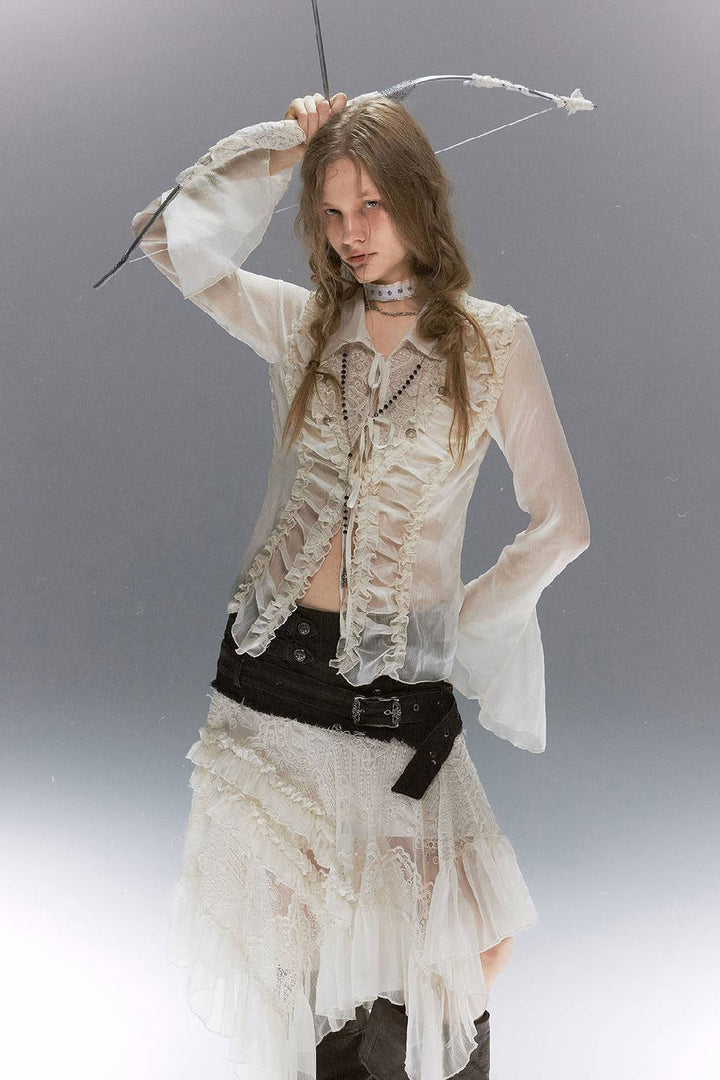 Victorian Lace Chiffon Blouse