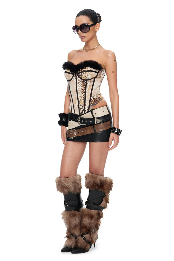 Triple Belt Mini Skirt