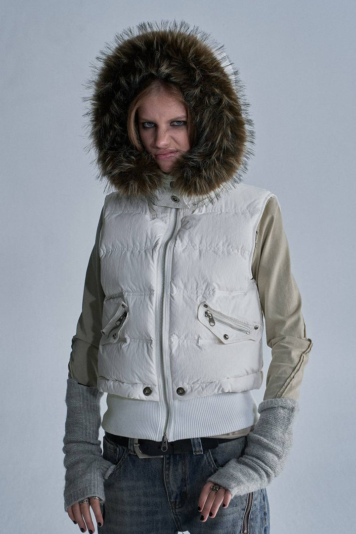 Fur Trim Down Bodywarmer
