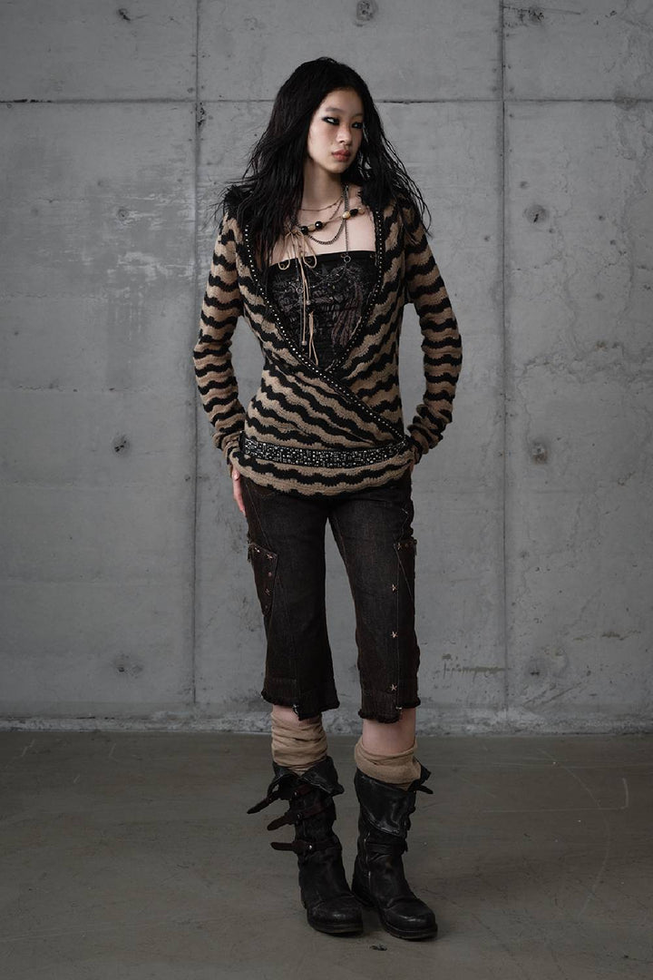 Feather Neck Wrap Tee