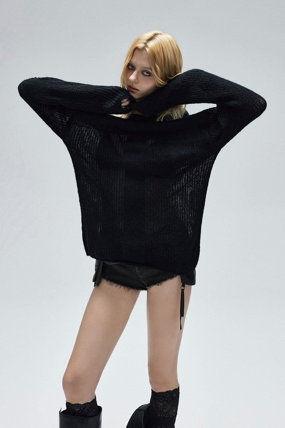 Knit Cross Mesh Sweater