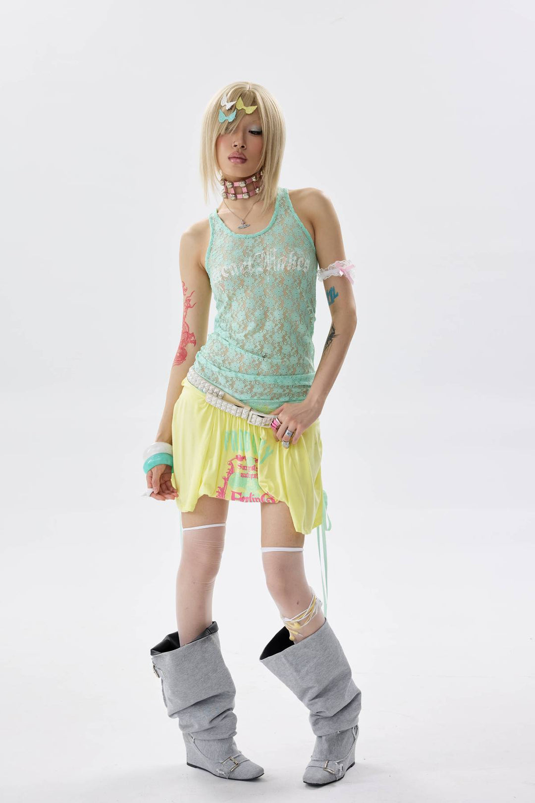 Two-Piece Asymmetric Draped Top