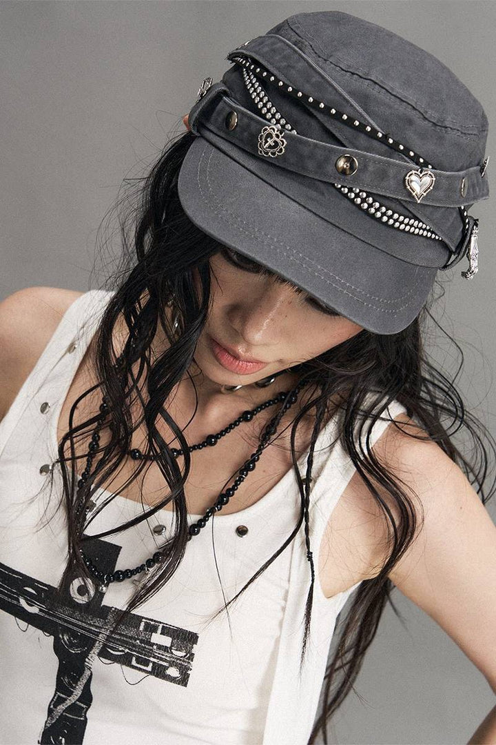 Rivet Detail Cadet Cap