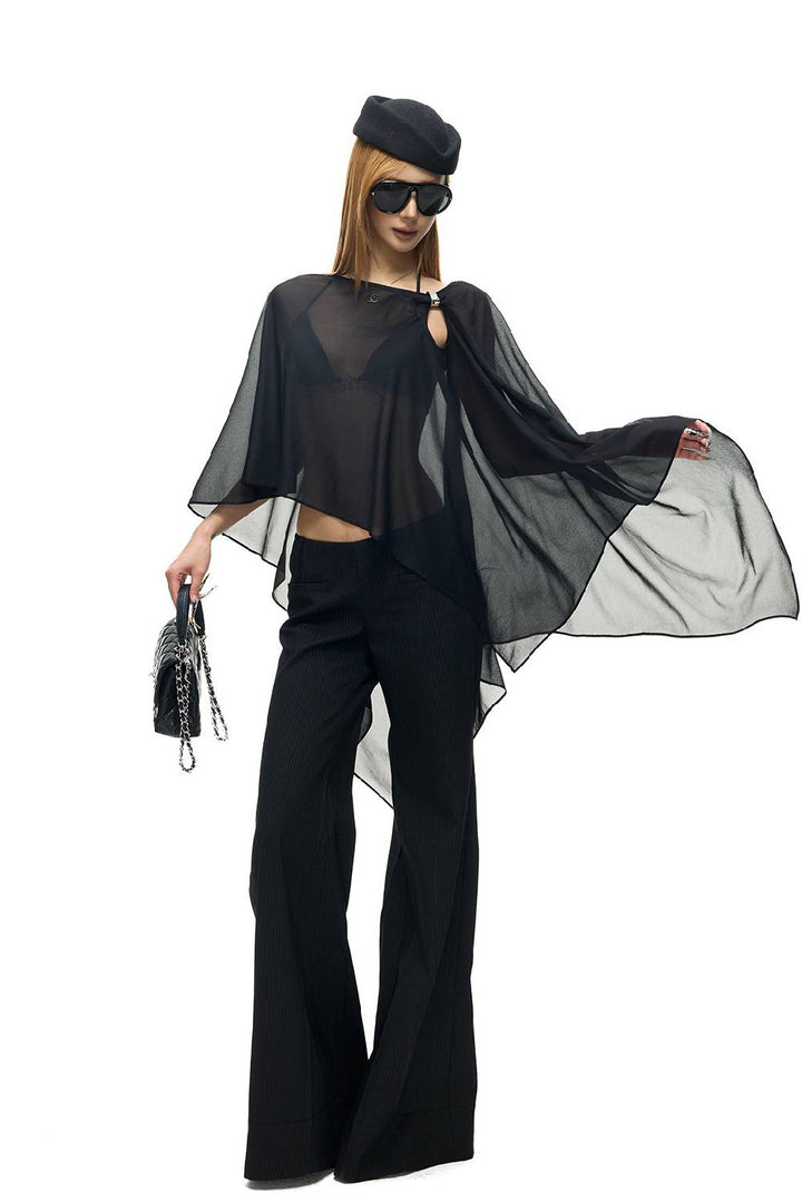 Low Rise Pinstripe Trousers