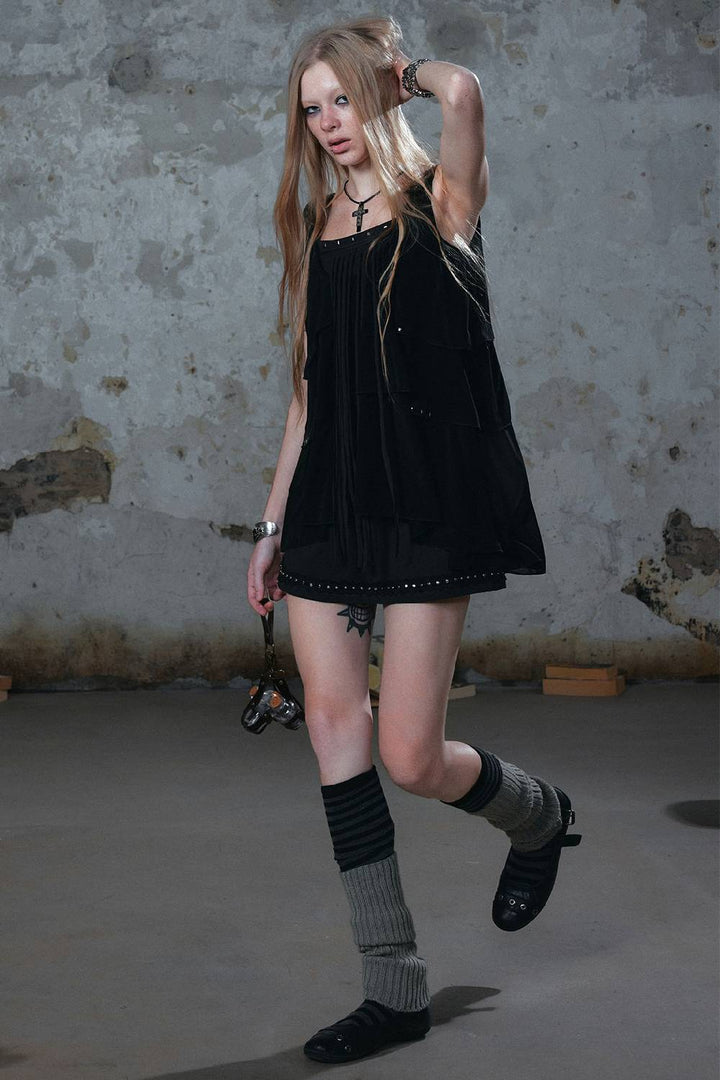 Layered Fringe Mini Dress