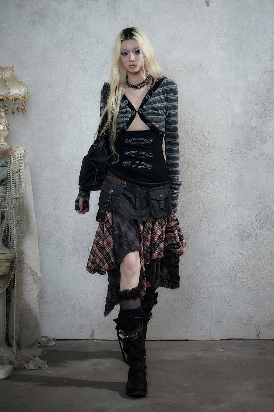 Punk Hooded Longline Top