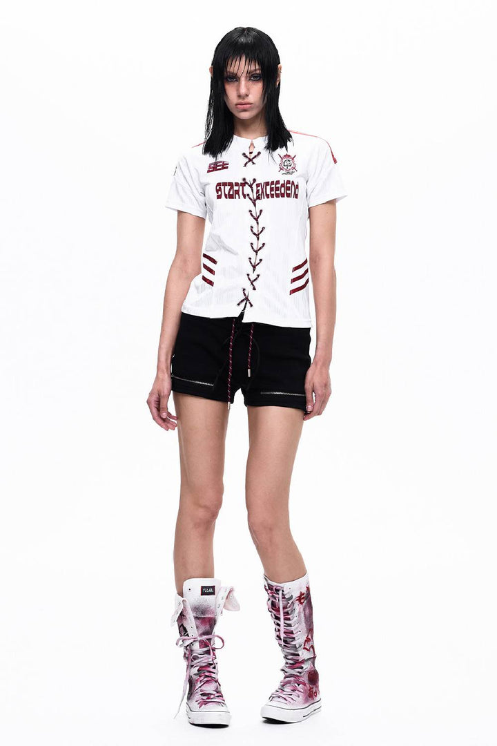 Varsity Lace Up Tee