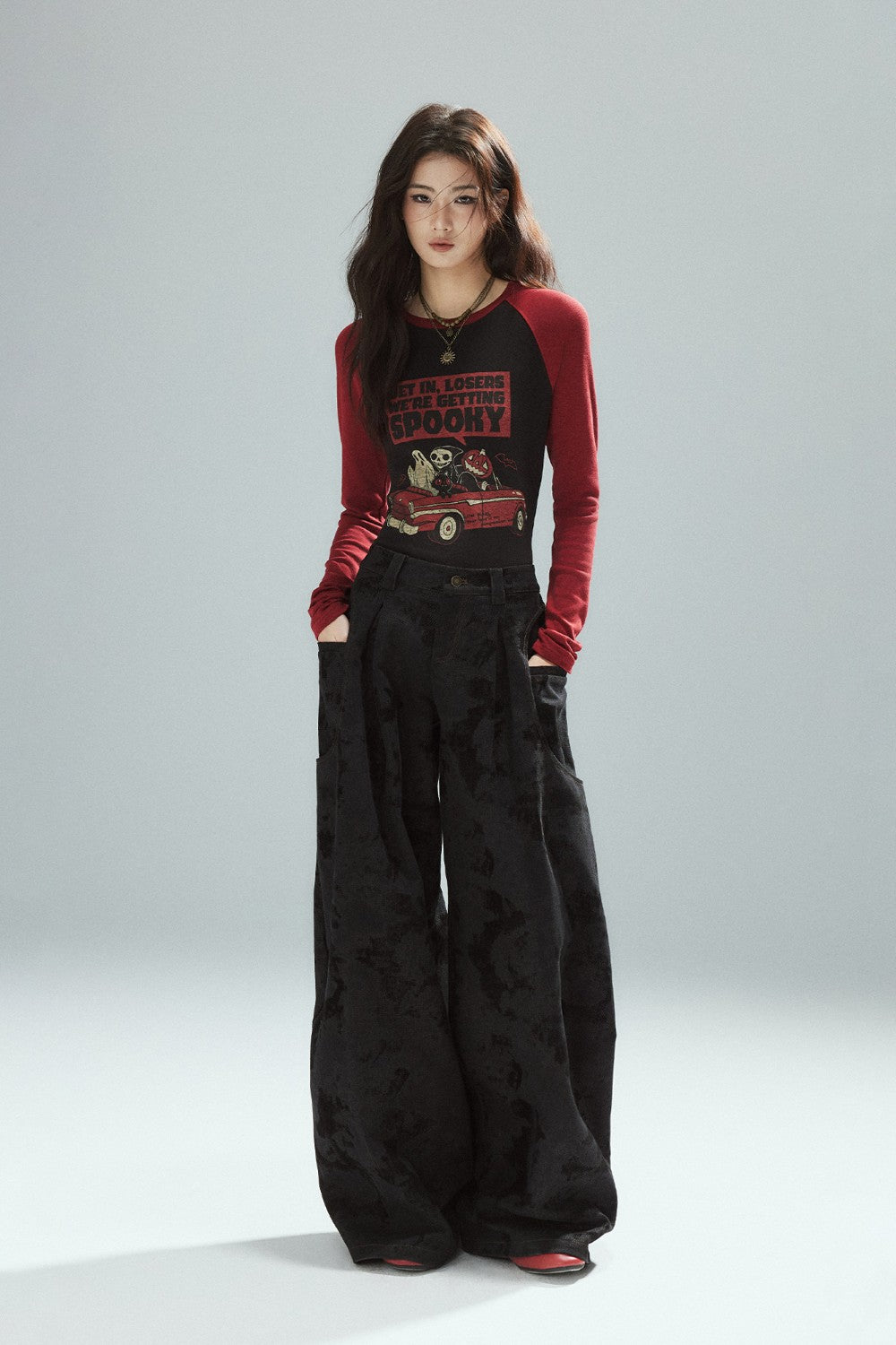 Voss Flocked Wide Jeans