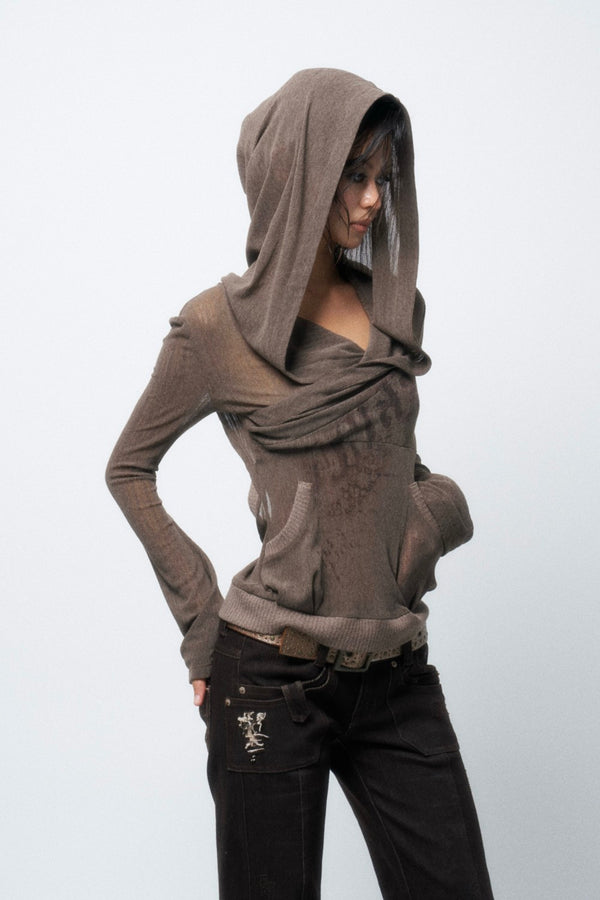 Vanya Sheer Hooded Top