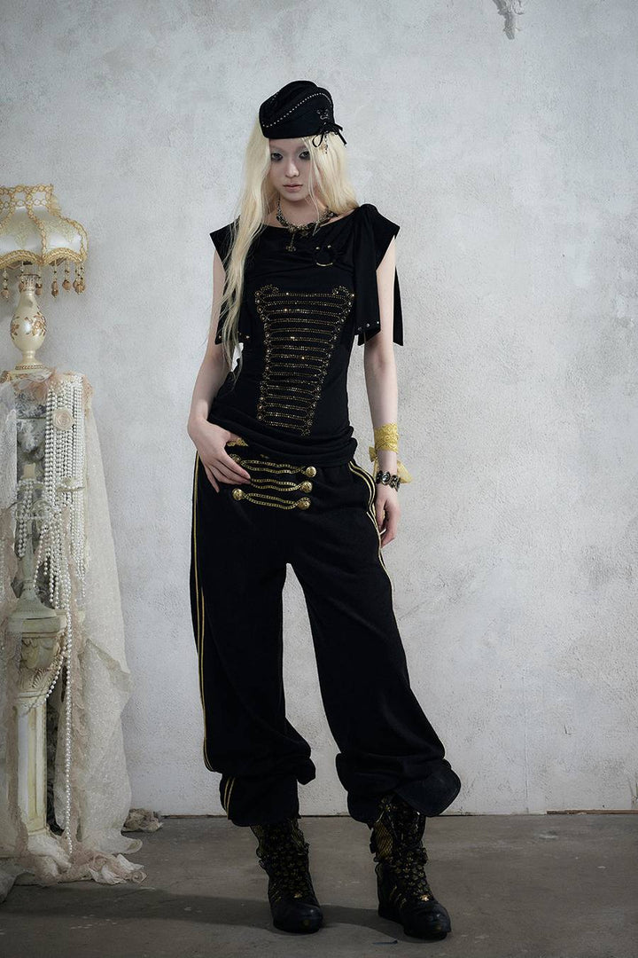 Military Chain Detail Pants