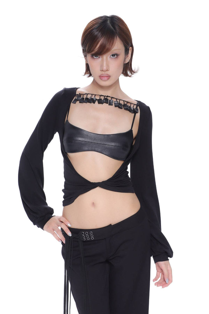 Faux Leather Bralette