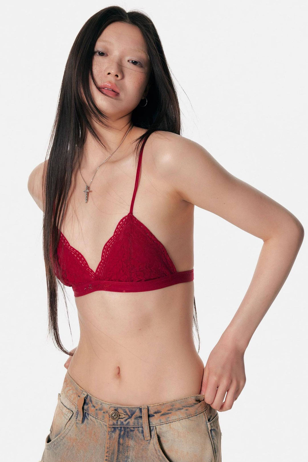 Sheer Lace Triangle Bra