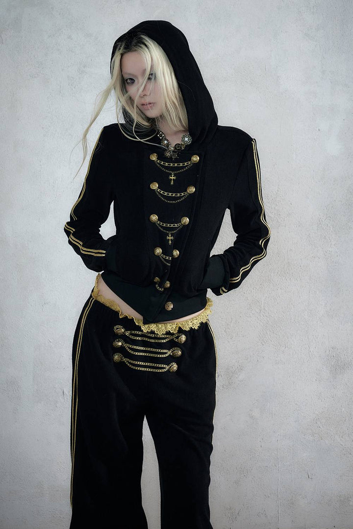 Chain Detail Hooded Jacket