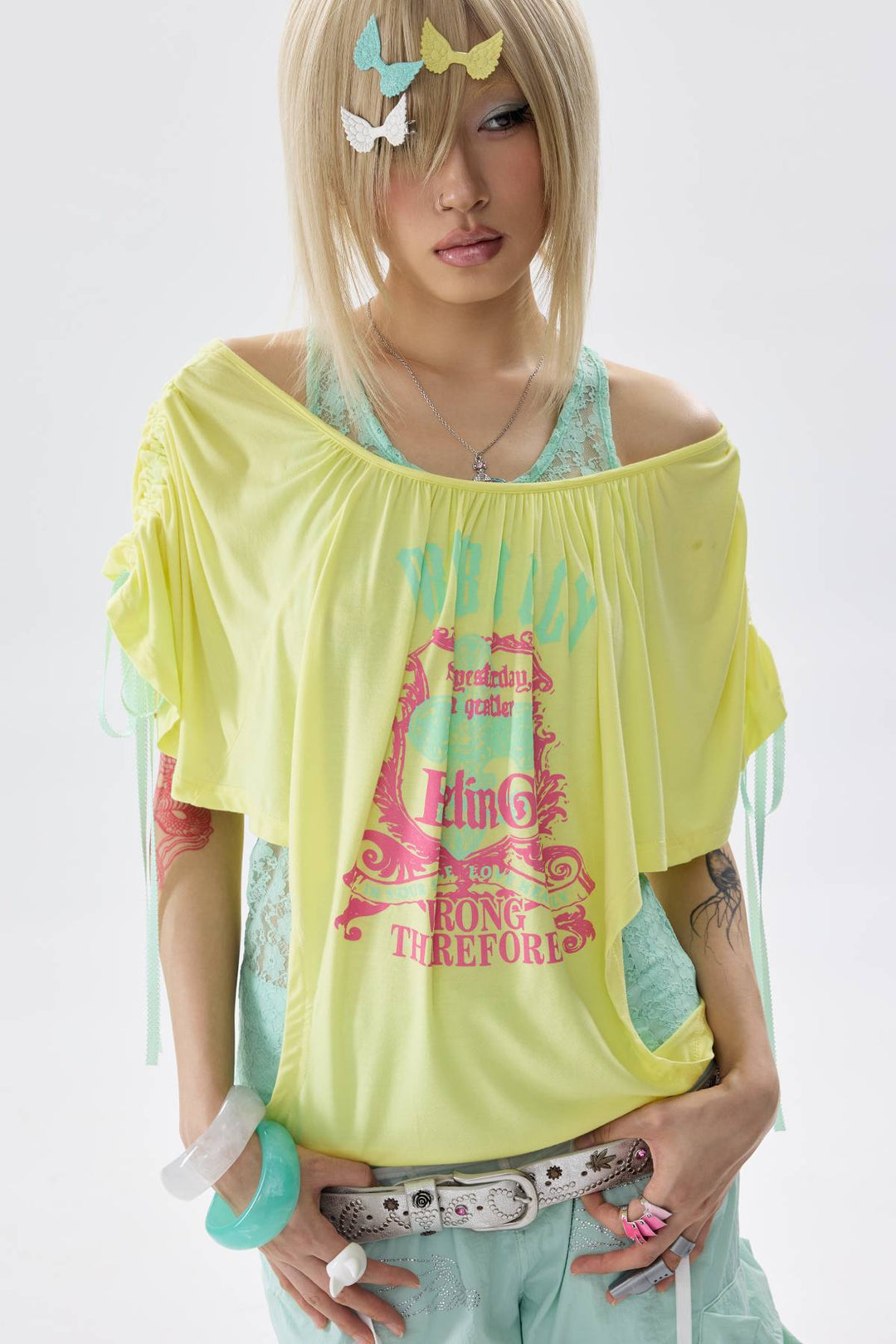 Two-Piece Asymmetric Draped Top