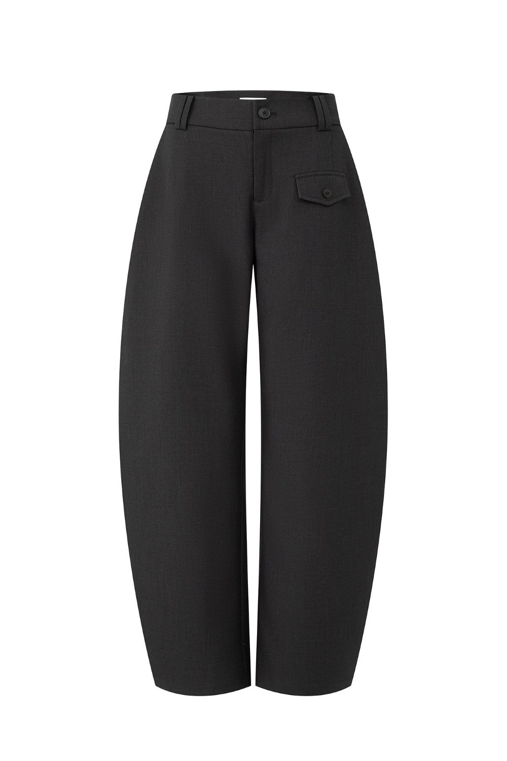 Minimal Curved Tailored Trousers