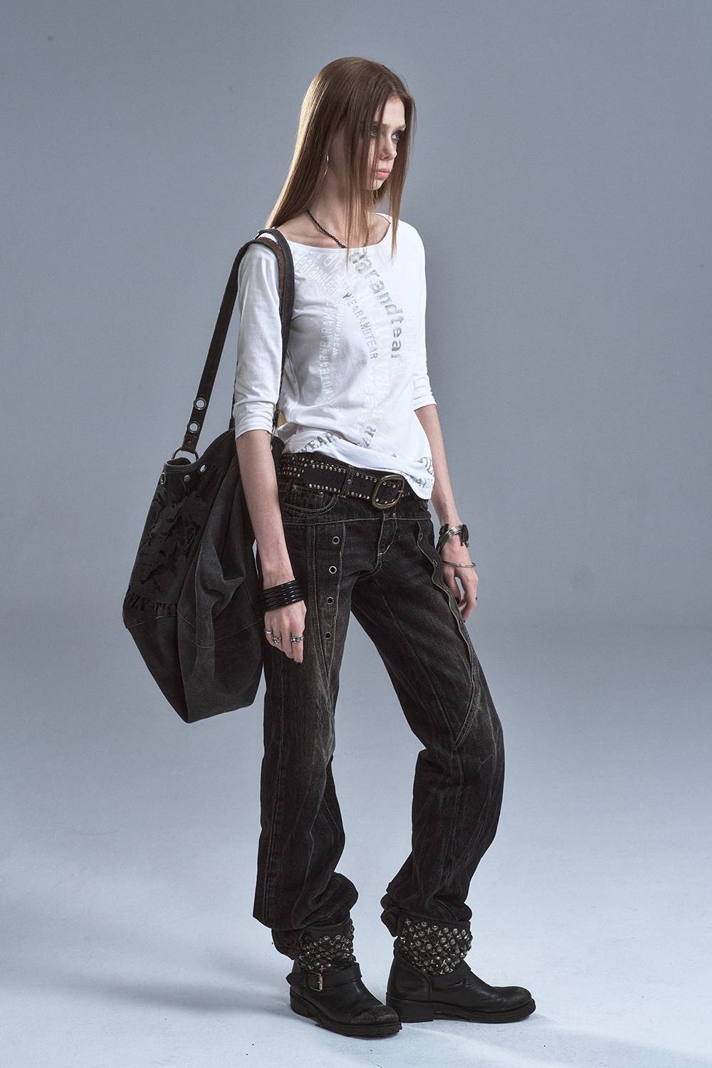 Washed Letter Print Top