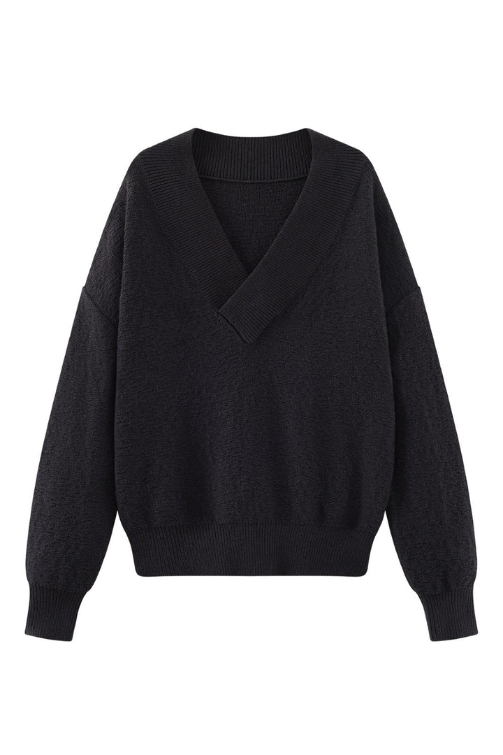 Knit V-Neck Lounge Sweater