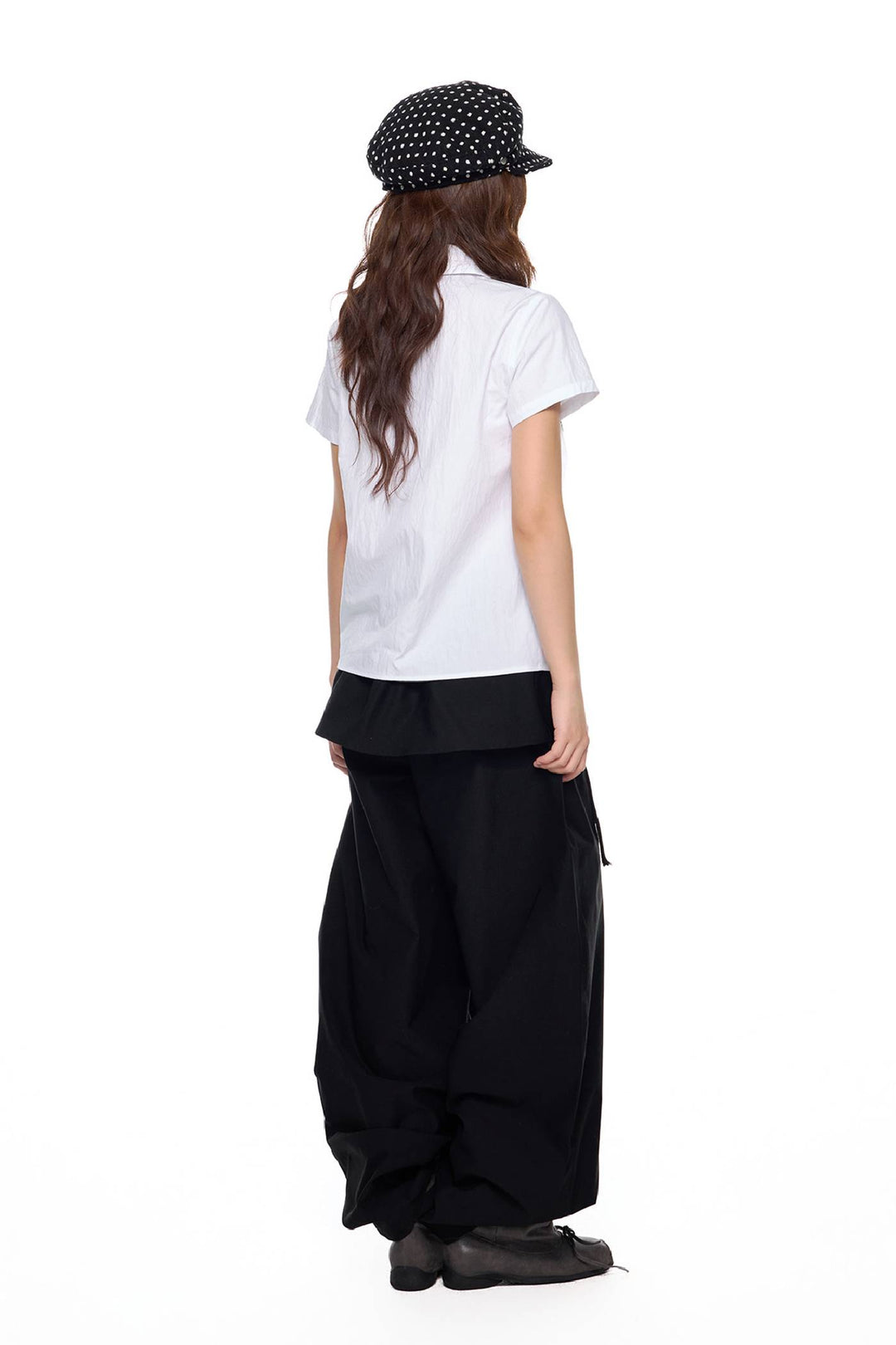 Fitted Ruffle Collar Top