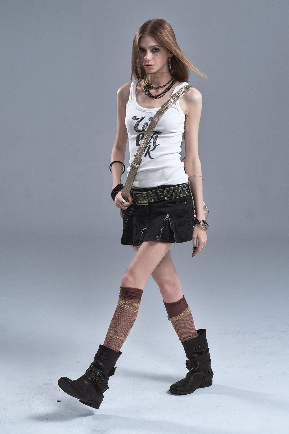 Camo Zip Mini Skirt