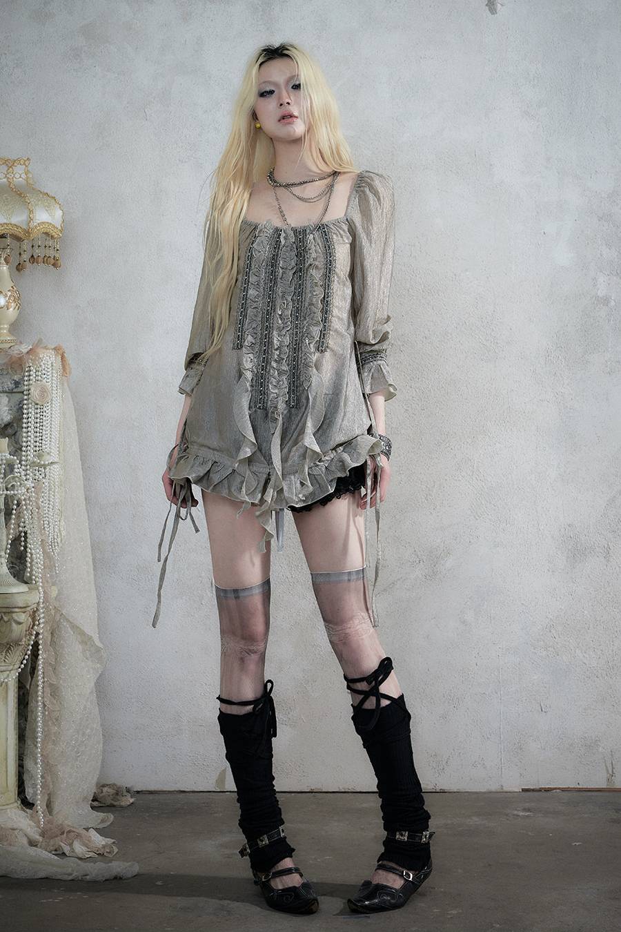 Ruffle Chiffon Tunic