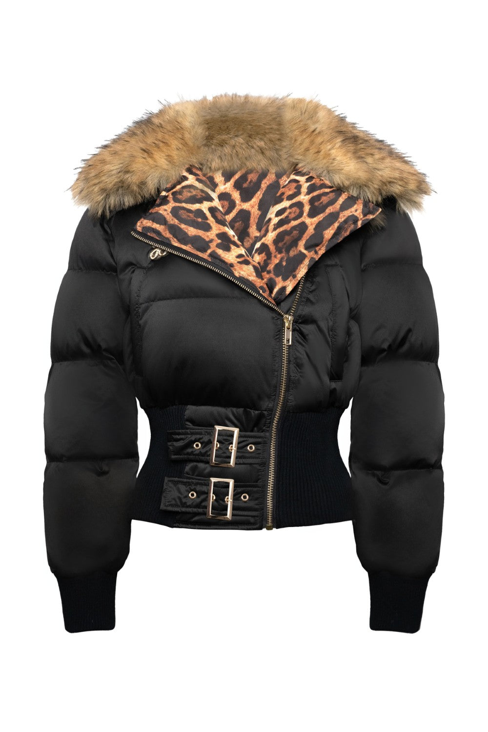 Leopard Fur Puffer Jacket