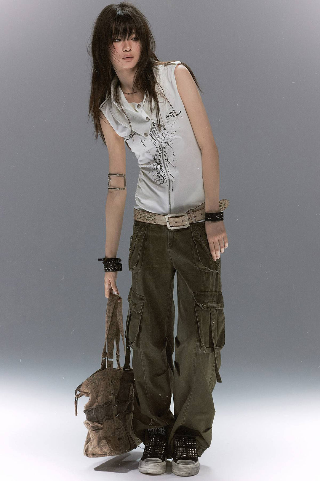 Foldover Collar Zip Tank