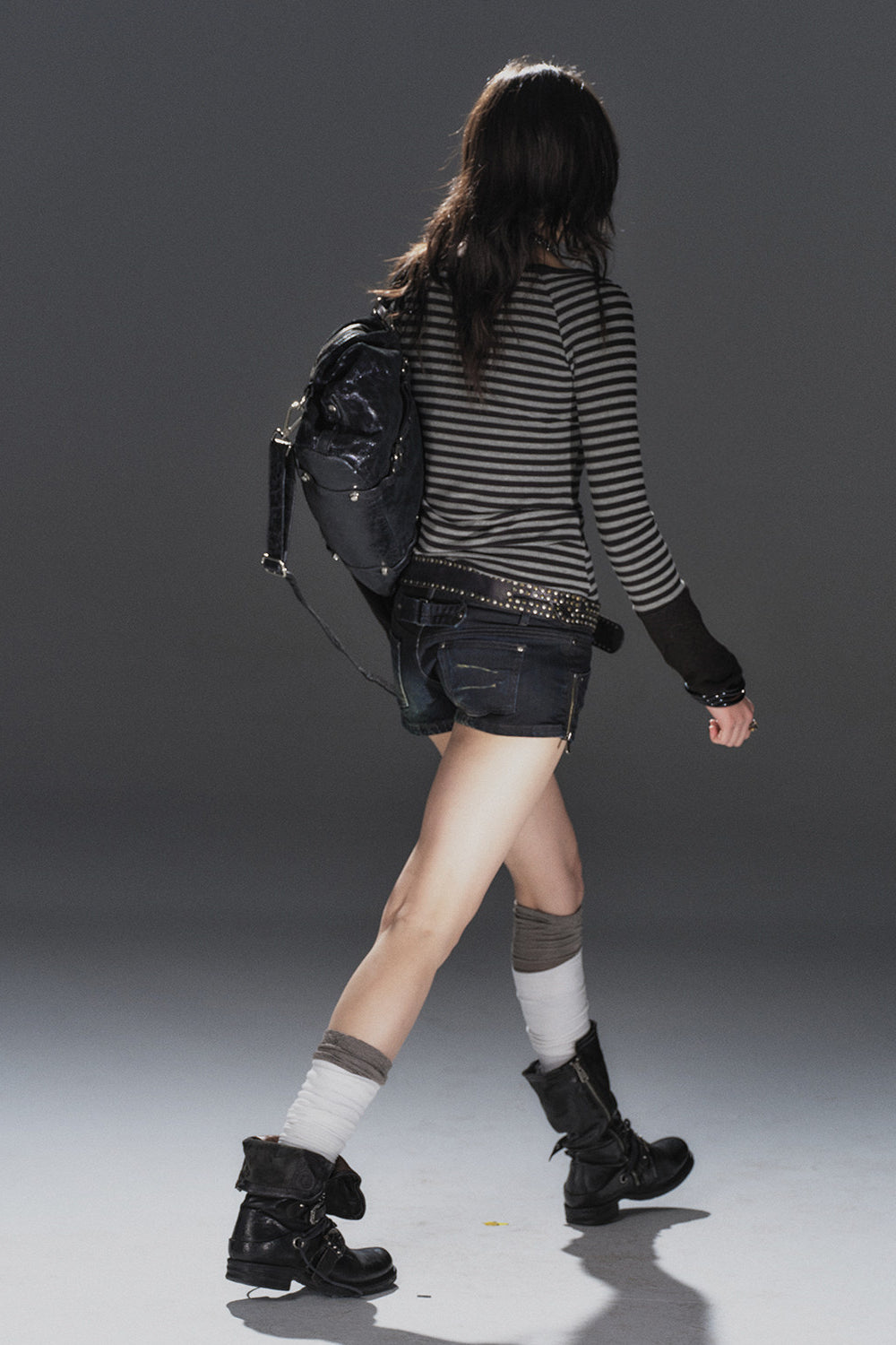 Button Sleeve Striped Shirt