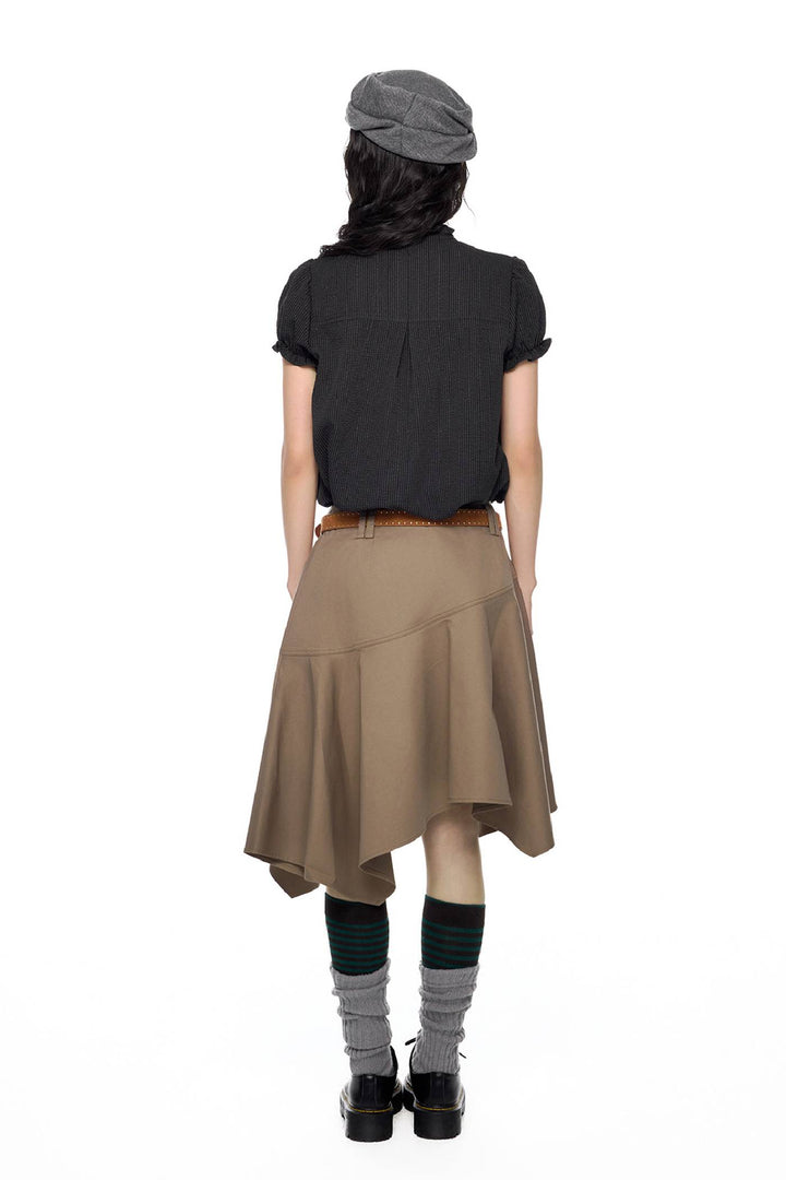 Textured Short Sleeve Blouse