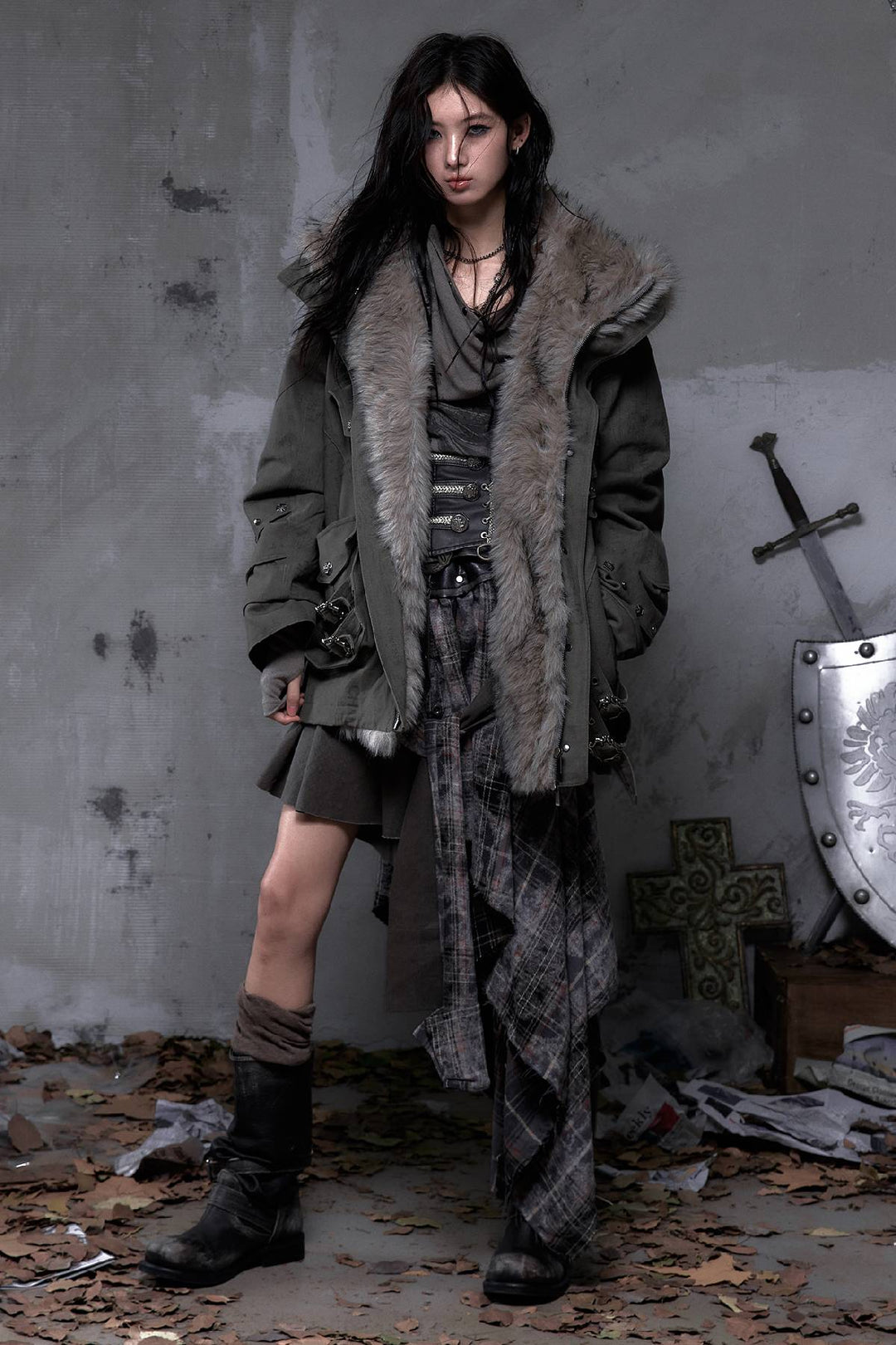 Hooded Utility Parka Coat