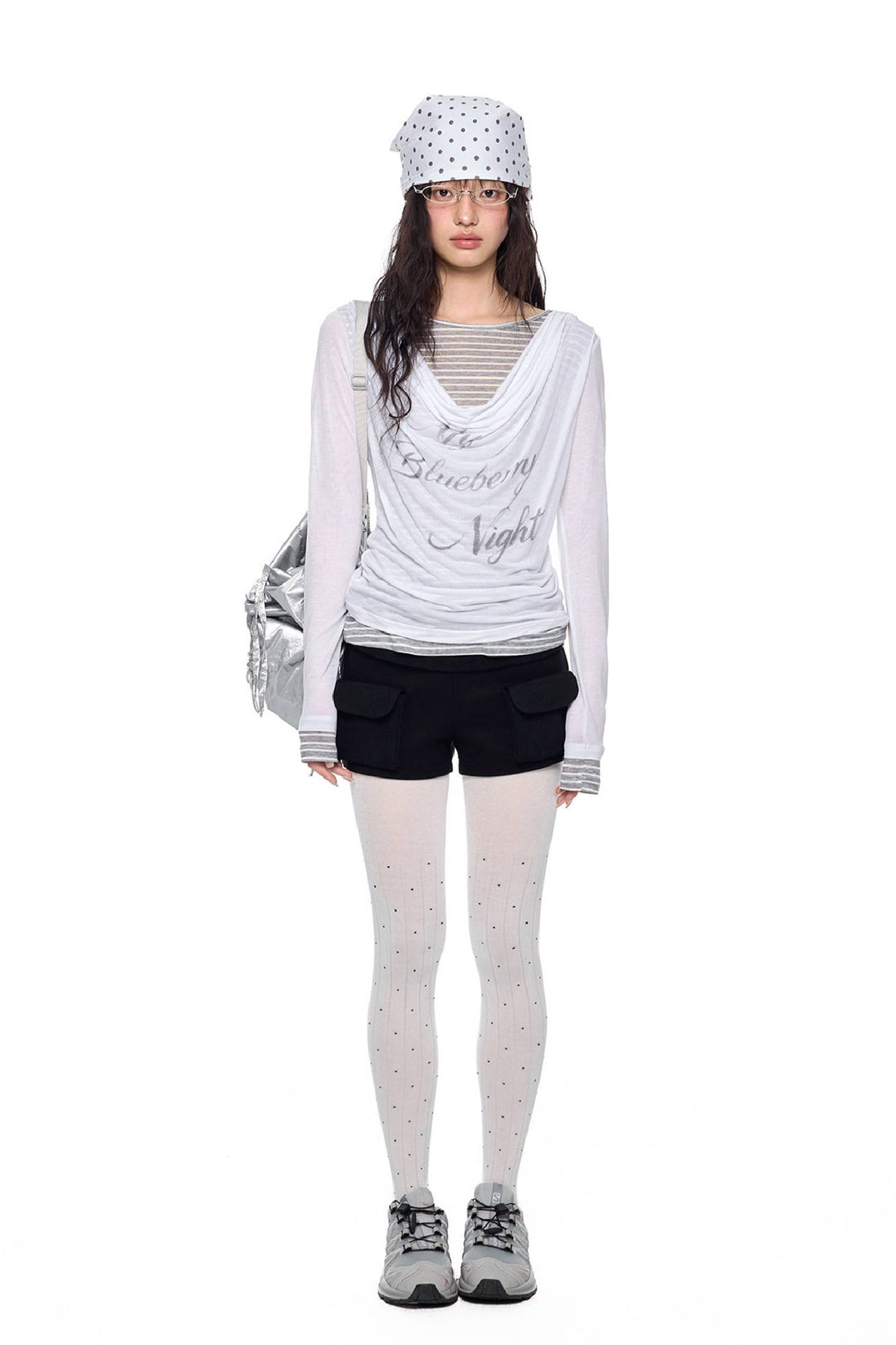 Draped Print Long Sleeve Top