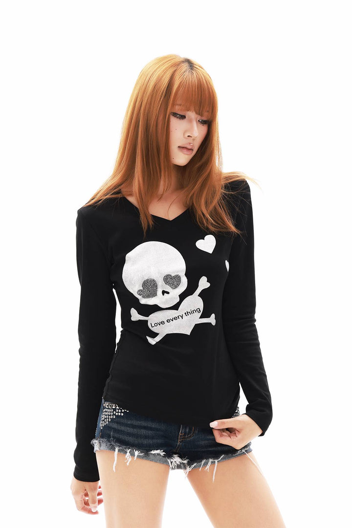 Rhinestone Skull Longsleeve