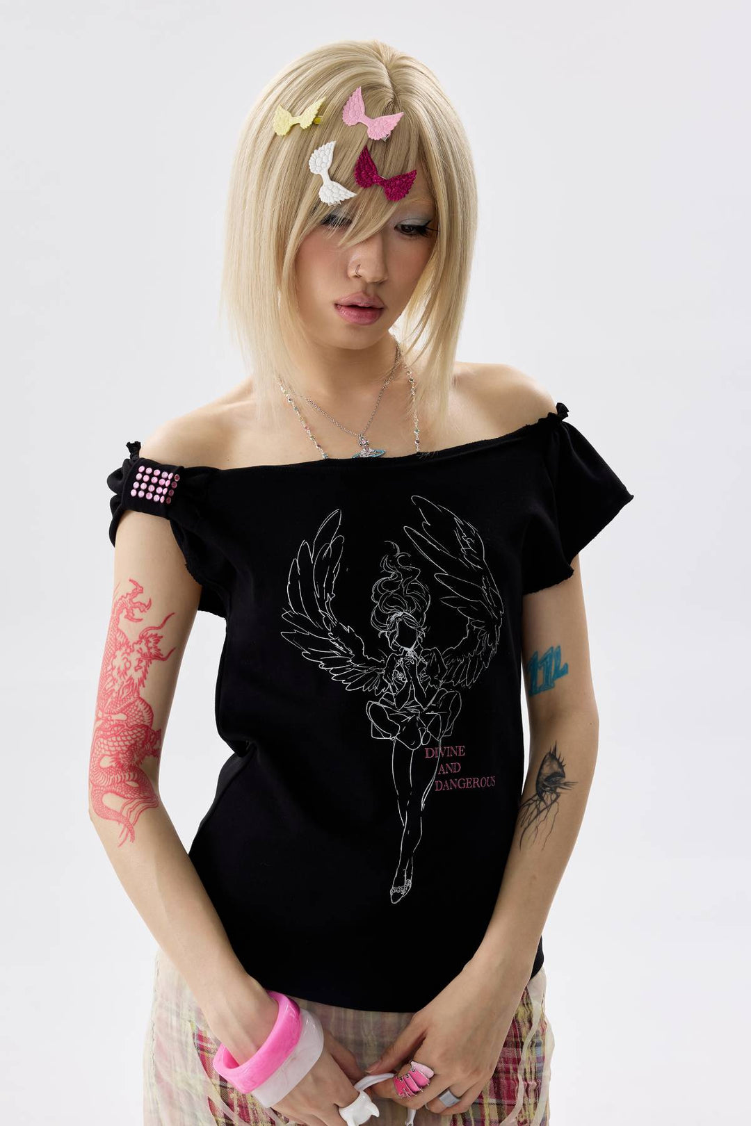 Cutout Pixie Graphic Top