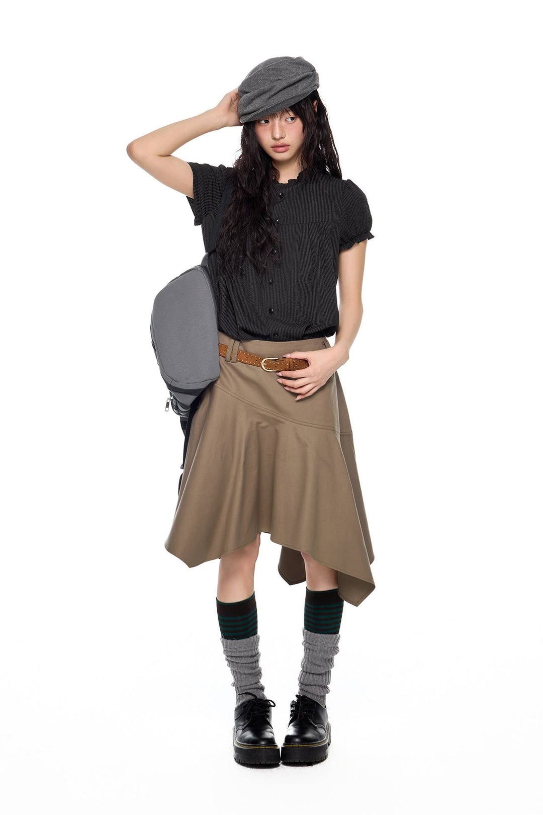 Textured Short Sleeve Blouse