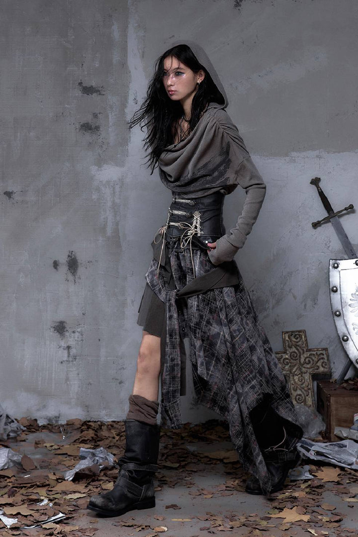 Plaid Wrap Maxi Skirt