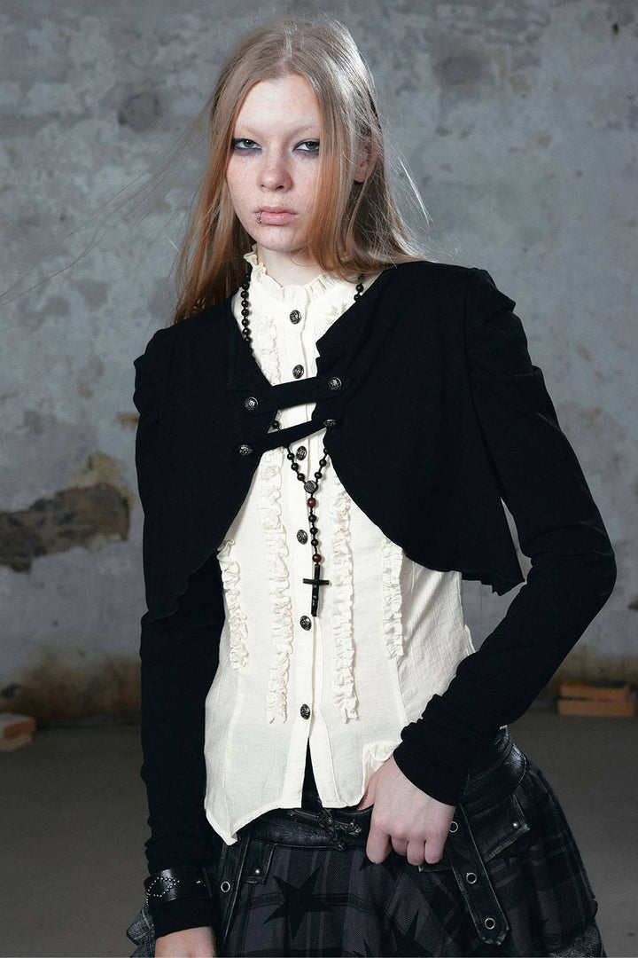 Layered Ruffle Cardigan Top