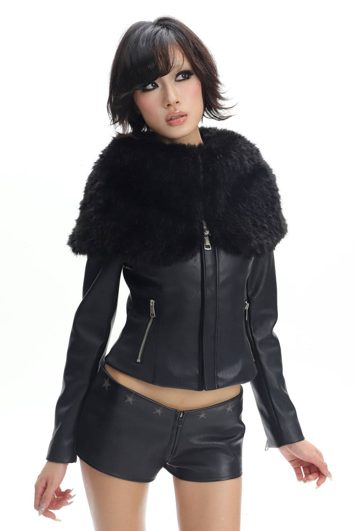 Faux Fur Collar Jacket
